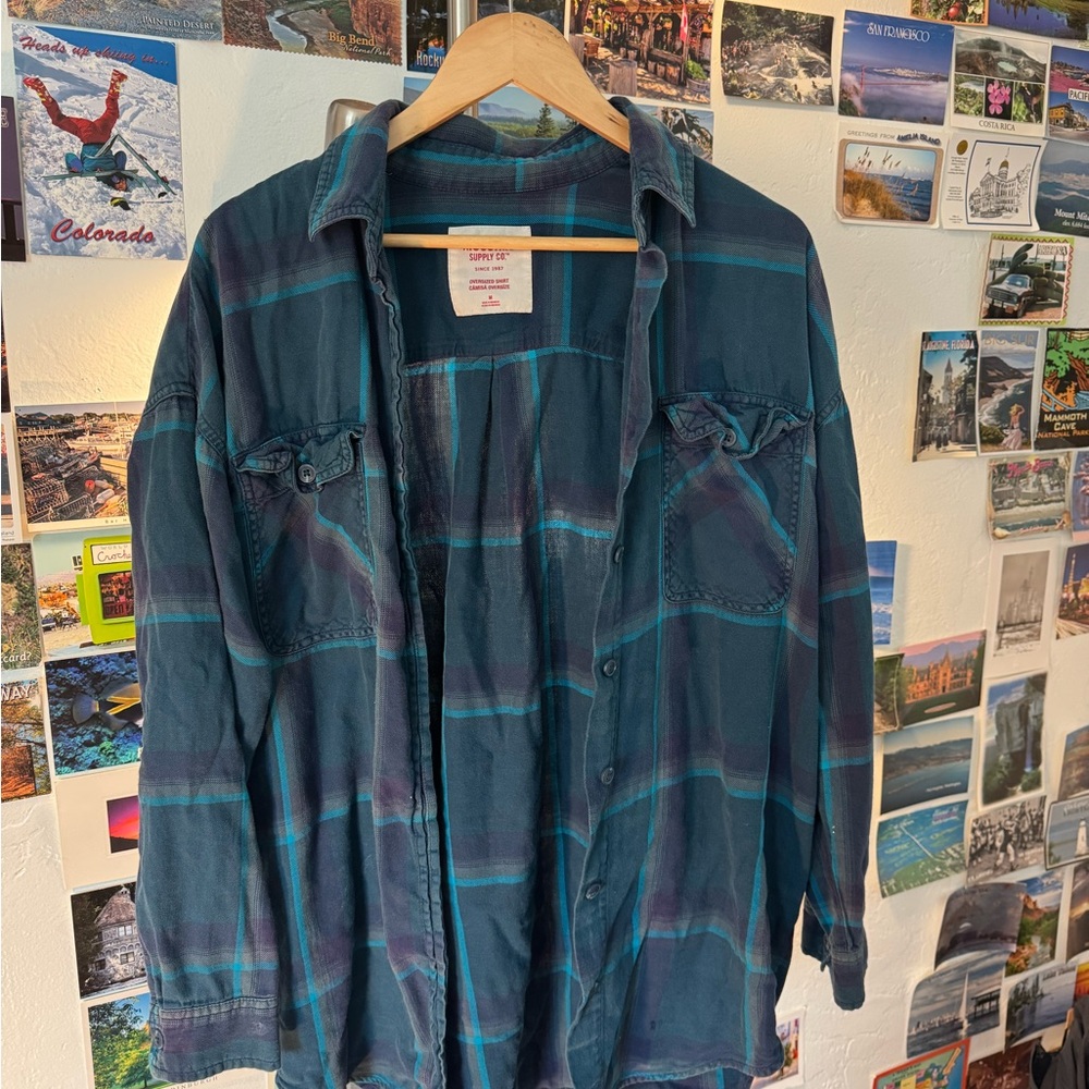 Oversized Blue Flannel